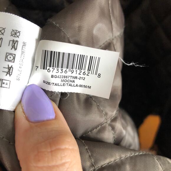 BCBGeneration Jacket Utility Parka Mocha Waist Cinch Faux Fur Hood Medium - Picture 9 of 12